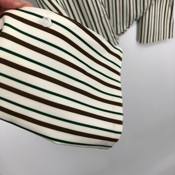 Kittenish Womens Button Front Top Size Small Stripe Oversized Long Flare Sleeve - Picture 6 of 15